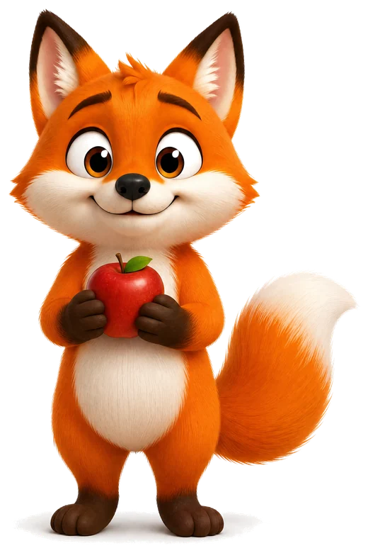 Foxy, the playful fox from Tibino Kids